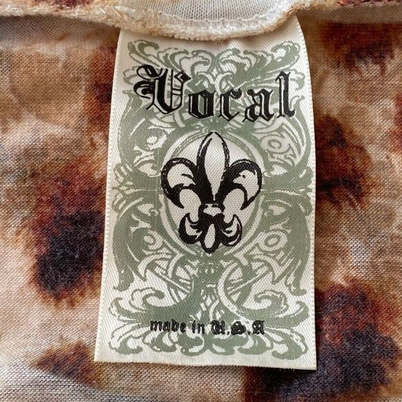 Vocal Chandelier Print Animal Leopard Long Sleeve Top Bling Rhinestone USA Women - Picture 3 of 8